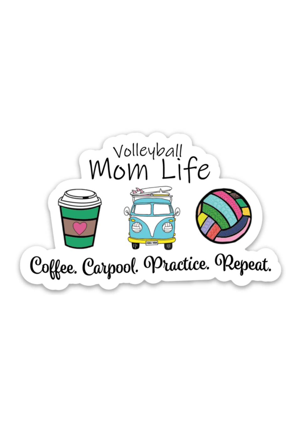 Mom Volleyball Life Sticker